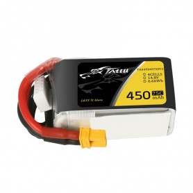 TATTU 450mAh 14.8V 75C 4S1P Lipo Battery Pack with XT30 2